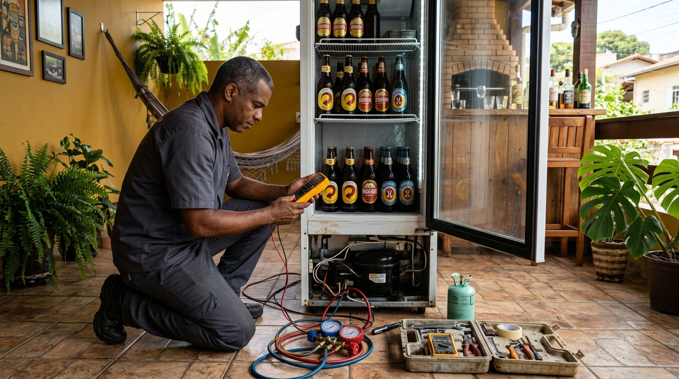 Manutenção da placa eletrônica de cervejeira no Guanandi, Campo Grande‑MS
