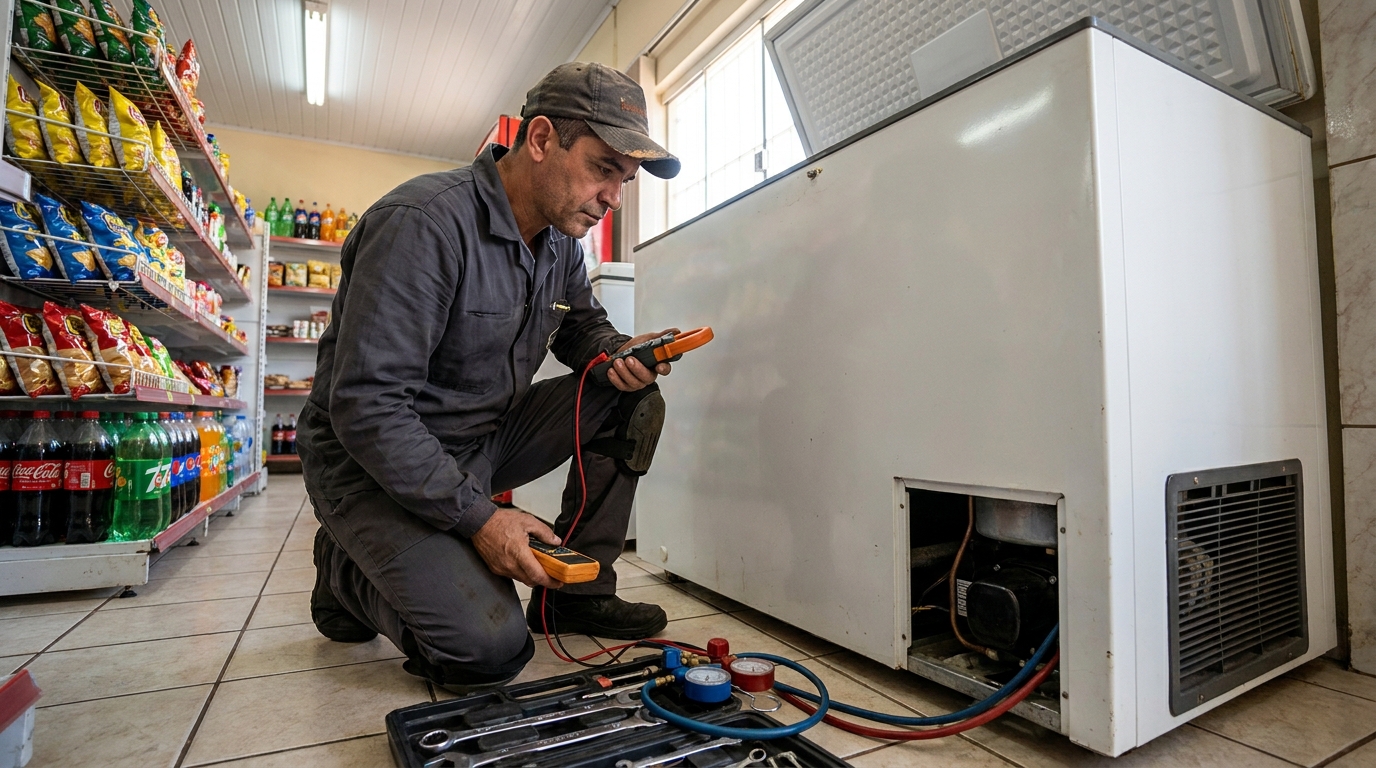Reparo na placa eletrônica do freezer em Campo Grande‑MS
